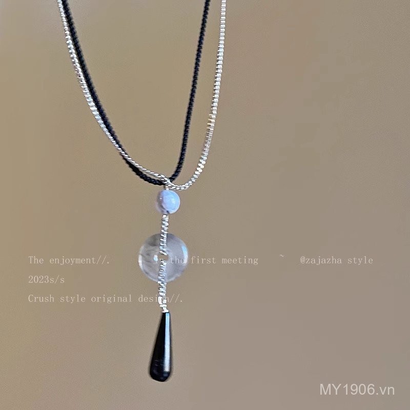 Dây chuyền áo len khóa an toàn phong cách Trung Quốc, mặt dây chuyền xương đòn, thời trang cho các hoạt động hàng ngày