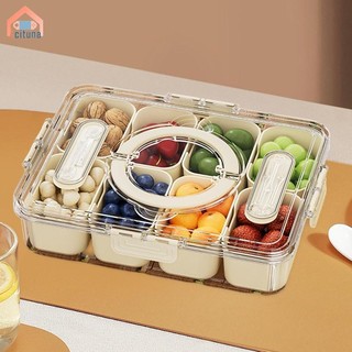 Hộp đựng trái cây di động và tay cầm Khay đựng rau quả có thể tái sử dụng Đĩa chia có thể tháo rời để đi bộ đường dài Bánh quy các bữa tiệc Hạt Chip