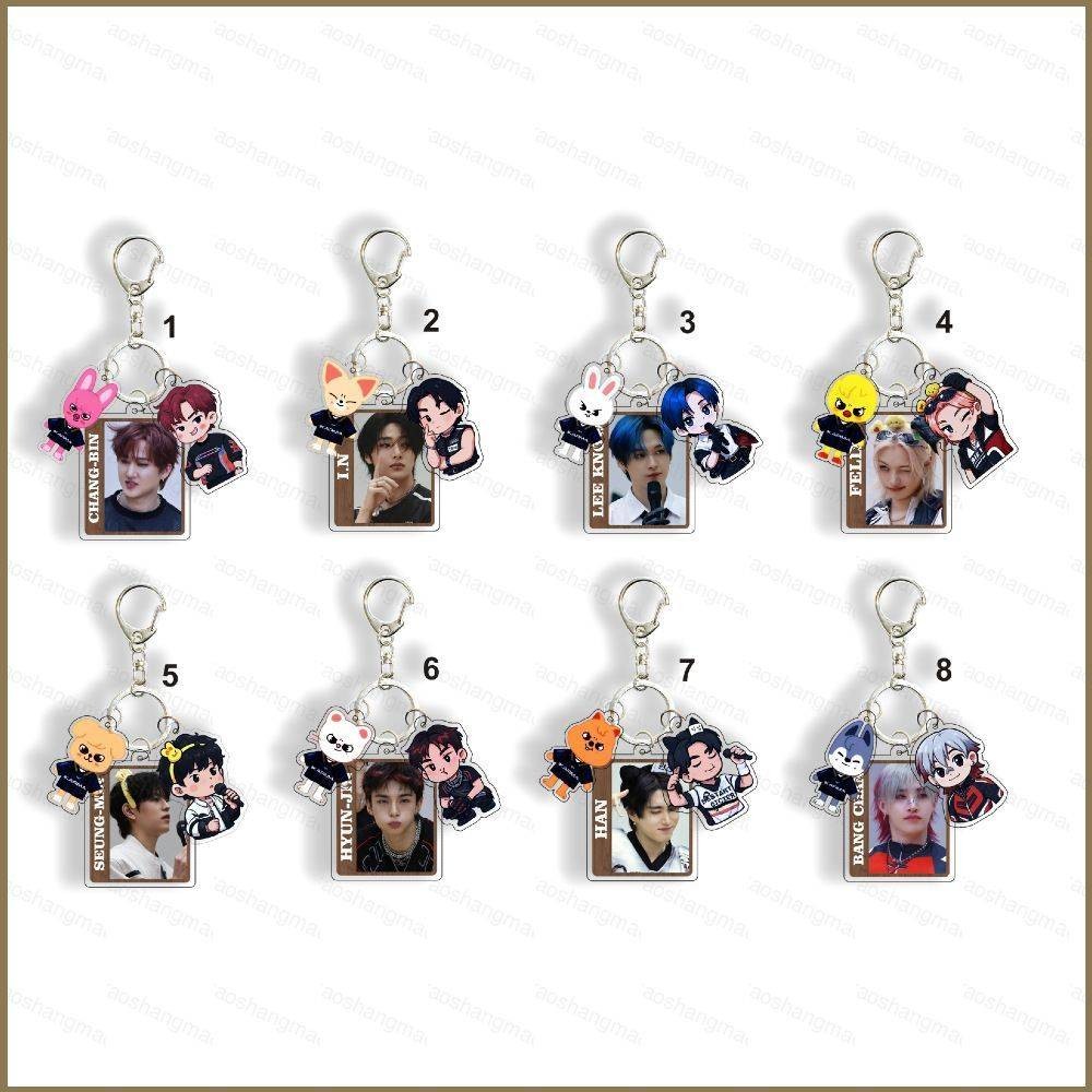 HK1 Stray Kids Acrylic Móc Khóa Thứ Tư Album Mới KARMA Mặt Dây Chuyền Bang Chan Phụ Kiện SKZOO Ngoại Vi KH1