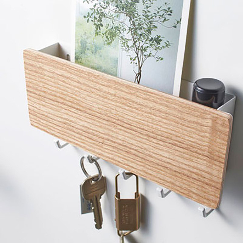 Nhật Bản Treo Tường Lối Vào Chìa Khóa Sáng Tạo Không Đục Lỗ Móc Treo Tường Kệ Đa Năng Sản Phẩm Giá Để Đồ