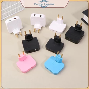 Ổ cắm xoay 180 độ Công suất Bộ chuyển đổi phích cắm EU 3 trong 1 Du lịch EU Cắm mở rộng Ổ cắm chuyển đổi ổ cắm không dây mỏng đa lỗ.