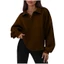 Treeling Women 's Reverse-Seamed Henley Snap-neck Cổ chữ V dáng rộng Áo chui đầu có khe cao