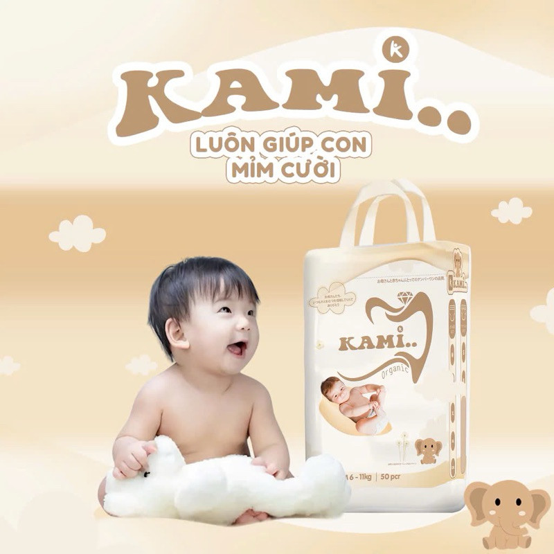 Bỉm Dán/Quần Nhật Bản Kami mỏng nhẹ thoáng khí êm ái đủ size từ newborn đến 5xl.