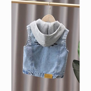 Áo khoác gile jean cho bé trai và bé gái, áo khoác bò cao cấp dễ phối đồ rộng rãi thoải mái mùa hè cho bé Ttom.kids