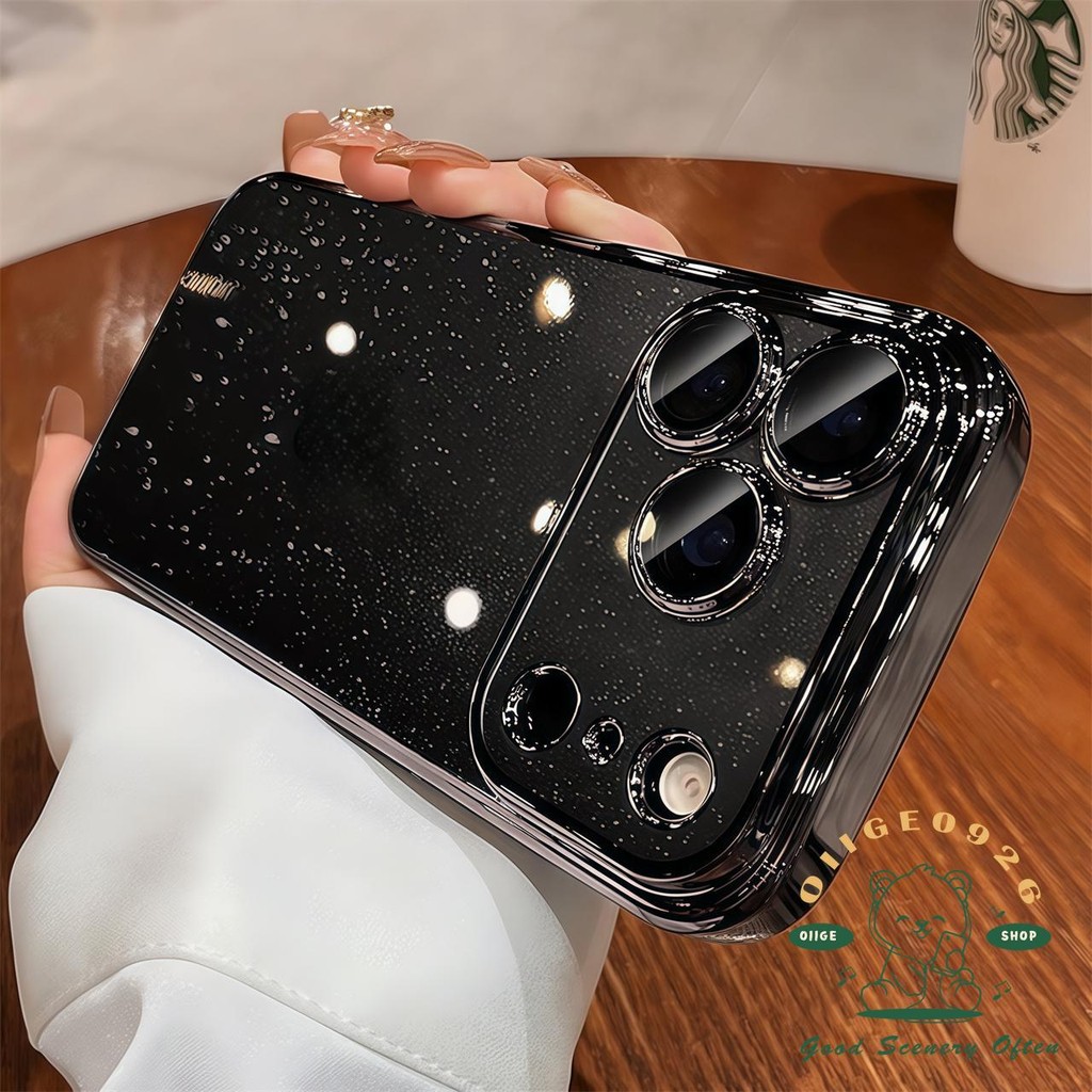 【 Ốp lưng iPhone17 】 Vỏ điện thoại lấp lánh mạ cam iphone 17 Pro Max 16 15 14 13 12 cho vỏ iPhone PC Vỏ cứng chống sốc