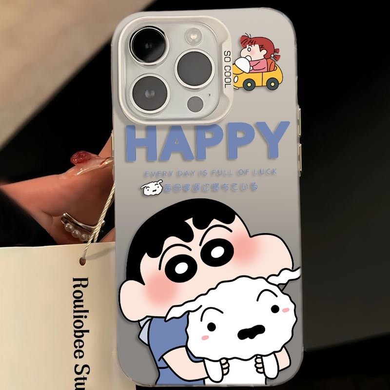 Ốp Lưng iPhone Hình Shin Và Bạch Tuyết Dễ Thương - Tương Thích 16/15/14/13/12/11 Pro Max, XS Max, X