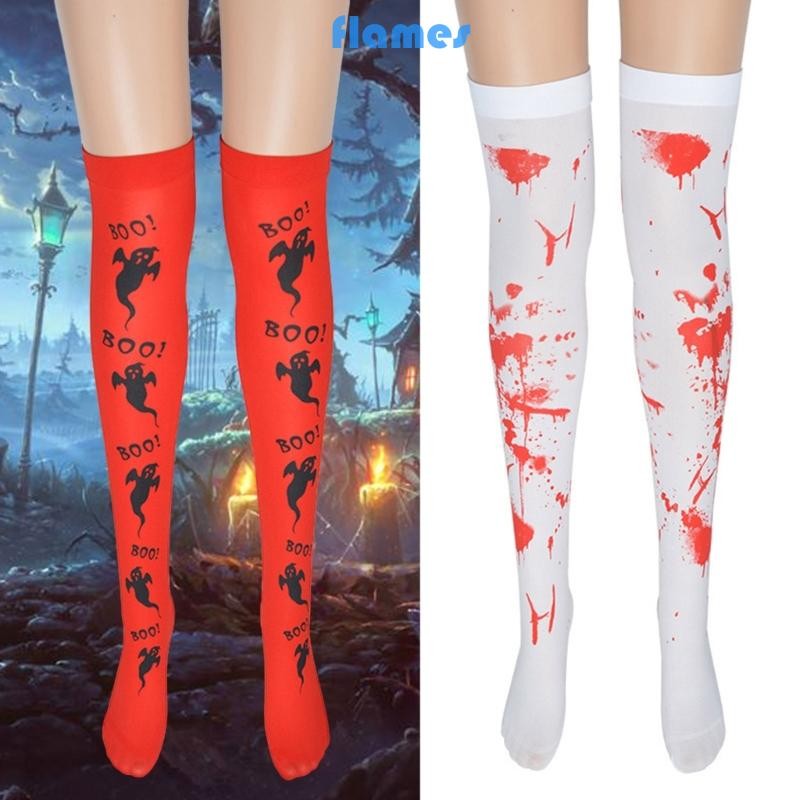 Tất Phong Cách Halloween với Họa Tiết Ma Quái đến đầu gối