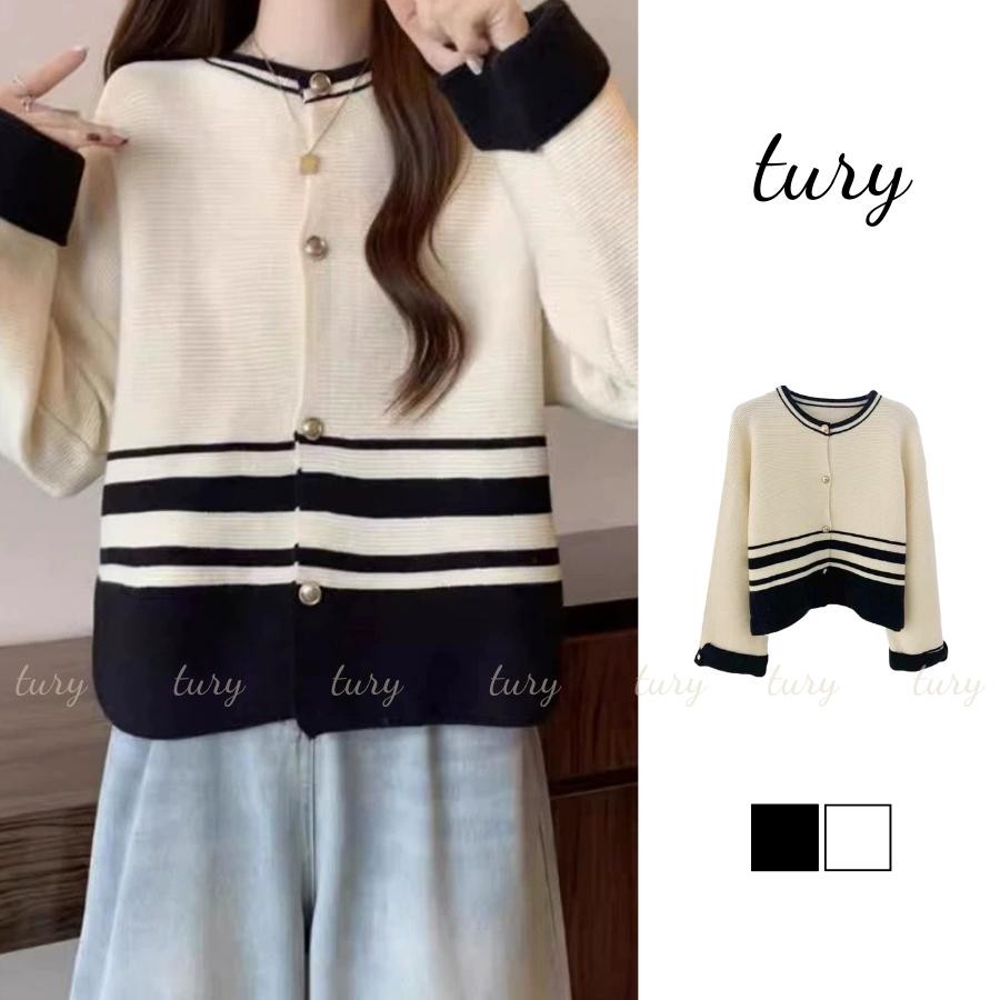 Áo Len Nữ - Tury - Áo Len Cardigan Form Rộng Dệt Cài Nút Cổ Tròn - TA081