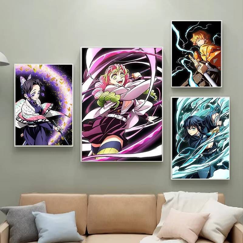 Anime Nhật Bản Demon Slayer Treo Tường Nghệ Thuật Poster Nezuko Và Tanjiro Trang Trí Nhà In Phòng Khách Phòng Ngủ Tranh Canvas Quà Tặng Tranh Tường Canvas Poster