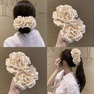 Kẹp tóc hình quả chuối hoa hồng polka dot phù hợp mùa thu đông, phụ kiện tóc độc đáo phong cách Hàn Quốc