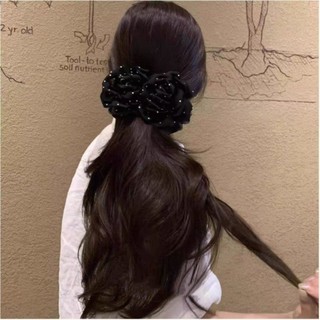 Kẹp tóc hình quả chuối hoa hồng polka dot phù hợp mùa thu đông, phụ kiện tóc độc đáo phong cách Hàn Quốc