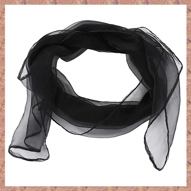 Khăn quàng cổ voan vuông trơn thời trang đen - Kích thước 70 cm x 70 cm
