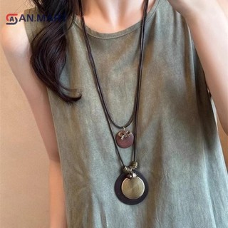 Bigdealssuper Vintage Boho Vòng Cổ Kim Loại Dành Cho Nữ Cổ Dài Dây Xích Mặt Dây Chuyền Handmade Tuyên Bố Lớp Trang Sức Phụ Kiện Siêu