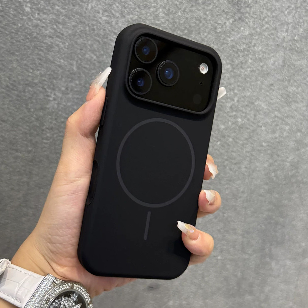 Ốp điện thoại silicon lỏng màu đỏ huỳnh quang từ tính cho iPhone 17 Pro Max 17 Air 16 Plus 15 14 13 12 11 Vỏ bảo vệ chống sốc