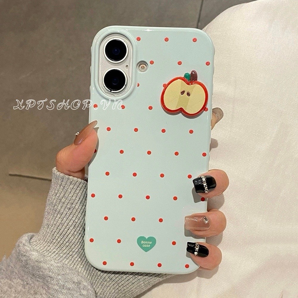 Ốp điện thoại mềm 3D Fruit Dots cho iPhone 17ProMax 16 15 14 13 12 Vỏ bảo vệ chống sốc