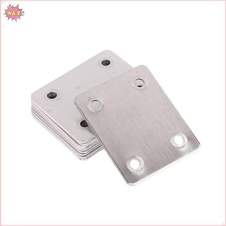 N & X 10 Cái Thẳng Bốn Lỗ Thép Không Gỉ Cố Định Góc Chân Đế Nội Thất Góc Phải Chốt Kệ Gỗ.