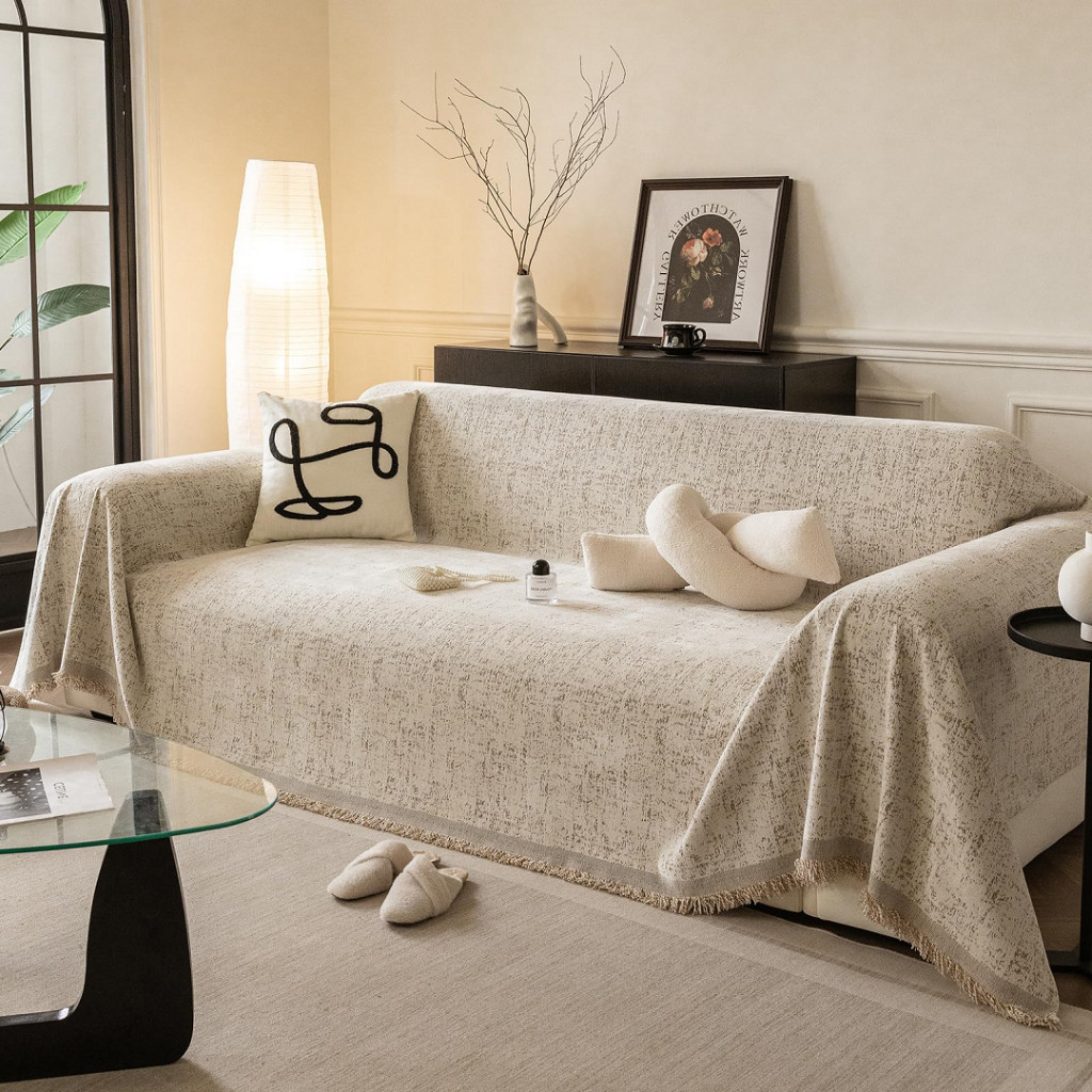 Mềm Chenille Sofa Dành Cho Sofa Phần Đất Nước Mộc Mạc Viền Ghế Dành Cho Chó Loveseat Cover Futon Cover Hình Chữ L Có Thể Giặt Bảo Vệ Ghế