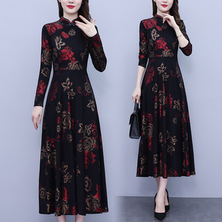 Đầm Hoa Dân Tộc Cho Nữ, Fabric Voan Mỏng, Thích Hợp Mùa Hè và Thu Đông 2025