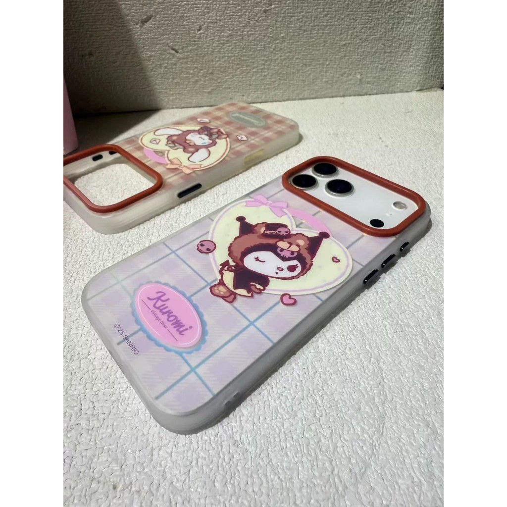 Sanrio iPhone 17Pro Melody Dễ Thương Retro Quế Chó Kẻ Sọc Bao Gồm Tất Cả Chống Sốc