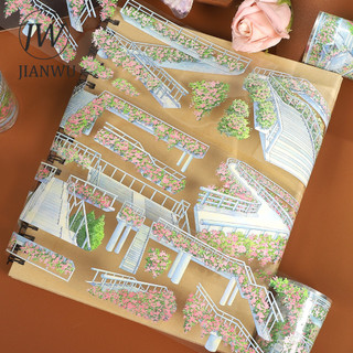 JIANWU 70mm * 500cm Vintage Cây Hoa Người Đi Bộ Cầu Chất Liệu Cắt Băng PET Phong Cảnh Sáng Tạo DIY Tạp Chí Văn Phòng Phẩm