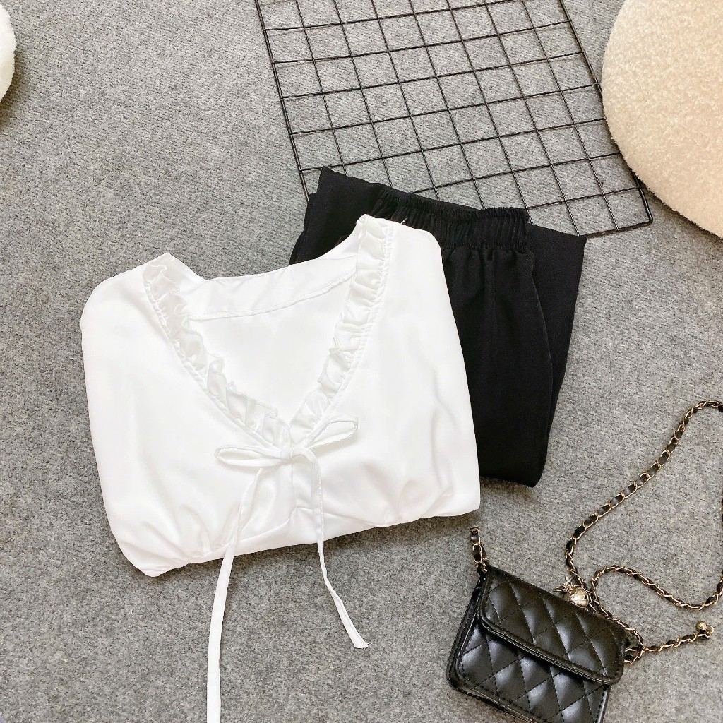 Set Áo Peplum Bigsize Nữ Tay Ngắn Kèm Quần Ống Rộng – Phom Rộng Tôn Dáng A315+Q558