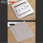Hilivn Ổ cắm âm sàn Ổ cắm cửa trượt sành điệu 3 cổng USB A C LAN cho sàn Mặt bàn sàn Bàn — ảnh 5