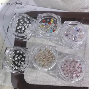 AA 1 Hộp 30 Chiếc Lấp Lánh Pentagram Zircon Móng Tay Quyến Rũ Dễ Thương Tối Giản Flatba Kim Cương Giả 3 Mm Nhiều Màu Ngôi Sao Mini Đá Quý Móng Tay Nghệ Thuật Trang Trí Cho DIY Phần Móng Tay VN