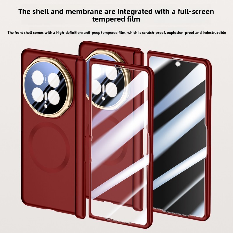 Vỏ Bảo Vệ Toàn Diện Cho Honor Magic V6 Magic V5 Vòng Từ Tính Với Riêng Tư Kính Cường Lực Flim Lò Xo Bản Lề Giá Đỡ Camera
