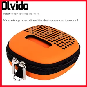 OLVIDO cho loa Micro Bluetooth, du lịch cứng màu cam chống sốc, chống nước và chống bụi, di động có móc kim loại Bảo vệ lưu trữ hàng ngày