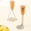Máy Cơm Khoai Tây Inox Có Tay Cầm Bằng Gỗ Đứng Để Nghiền Khoai Tây Ngọt Thức Ăn Cho Bé Puree
