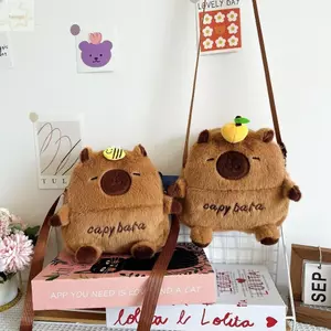 Túi đựng điện thoại đeo chéo AWNGD, Túi đeo vai sang trọng Capybara hoạt hình, có dây đeo có thể điều chỉnh Túi đựng đồ trẻ em có dây kéo dung lượng lớn