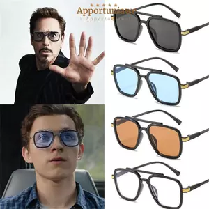 IAPPORTUNIA Tony Stark Kính râm thời trang Kính râm Người nhện vuông Kính râm