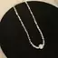GHX Bạc Gãy Ngọc Trai Mặt Dây Chuyền Nelace Opal Dây Xích Sáng Bóng Nữ Tính Khí Trang Sức Choker Nelace Trang Sức Cưới Quà Tặng Sinh Nhật VN