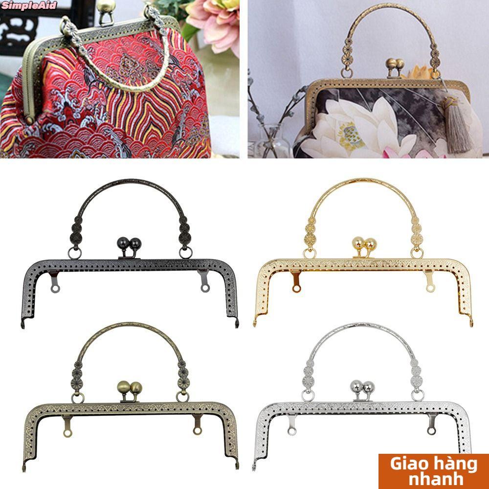 [Vận chuyển nhanh] Khung khóa ví SIMPLEAID, Túi kim loại Phần cứng Ví khung Kiss Clasp, Khóa khung túi cổ điển Mini DIY Craft