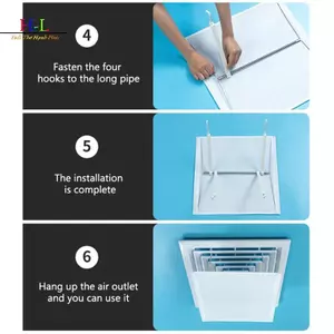 Kính chắn gió điều hòa trung tâm trần vuông HL, Kính chắn gió cửa thoát nước chống thẳng, Tấm chắn gió có móc LMWU