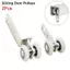 Khối ròng rọc vòng bi AMBU 2 chiếc, Ròng rọc cửa trượt bằng kim loại 40x19mm 60x19mm, Im lặng mượt mà bền bỉ với hai bánh xe nhựa Phụ kiện rèm bánh xe