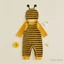 Bé Trai Halloween Bee Trang Phục Đáng Yêu In Chấm Dài Tay Áo Liền Quần Và Suspender Quần Mũ Bộ