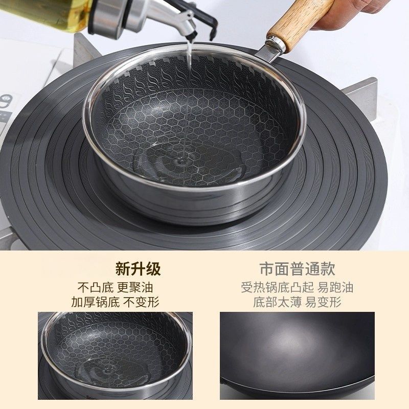 Thép không gỉ Omelette Chảo Dầu Bắn Nồi Nhỏ Ăn Sáng Trứng Săn Trộm Dụng Cụ Tiện Dụng Mini Chống Dính Chảo Đốt Dầu Nóng Dầu Mỡ Chảo