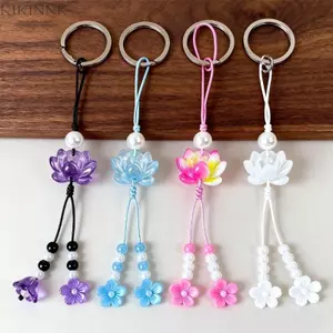 KIKIN Thời Trang Chống Phai Màu Điện Thoại Hoa Charm Móc Khóa Với Phụ Kiện Vật Liệu Axit axetic