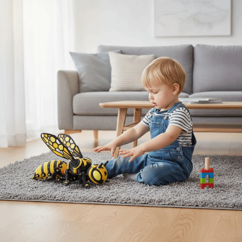 LACYES Con ong cơ in 3D, Đồ chơi ong khớp nối có thể di chuyển được in 3D, Quà tặng mô phỏng cánh có thể tháo rời Trang trí bàn làm việc đồ chơi ong khớp nối