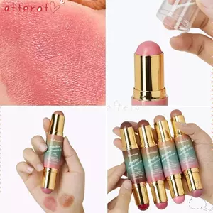 Que Blush AFTEROF, Que Bronzer-Blush đa năng lâu trôi, Công thức kem Dưỡng ẩm hai đầu Thanh trang điểm tự nhiên Trang điểm làm đẹp