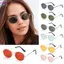 RTJIFSS Kính râm hình bầu dục Lễ hội kim loại Steampunk Unisex Khung nhỏ Kính gương Gradient