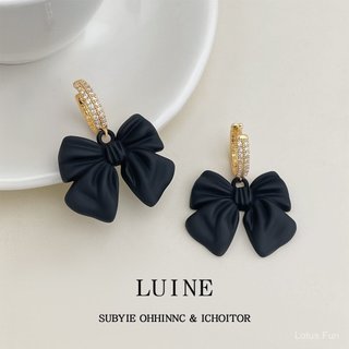 Phong Cách Mới Sơn Zircon Nơ Bông Tai Thời Trang Phóng Đại Cao Cấp Thanh Lịch Ngọt Ngào Cô Gái Tính Khí Niche Bông Tai