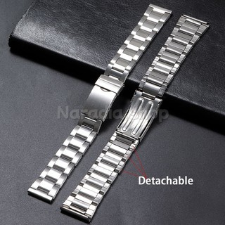 Dây đeo đồng hồ bằng thép không gỉ 3 hạt 12-24mm Khóa gấp đa năng Dây đeo đồng hồ kim loại Nam Nữ Dây đeo cổ tay kinh doanh