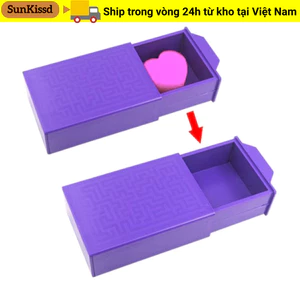 Hộp biến mất ma thuật SUNKISSD, Hộp ma thuật bí ẩn bằng nhựa, Hiệu suất thủ thuật phổ biến Magic Purple Magic Magic Trick Đạo cụ cho trẻ em Thanh thiếu niên