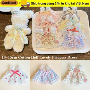 Đầm công chúa SUNKISSD, 7 kiểu búp bê dễ thương Quần áo đáng yêu, Phụ kiện trang trí quần áo Váy thời trang Váy cho búp bê Cotton 10 ~ 15cm / Búp bê thần tượng EXO