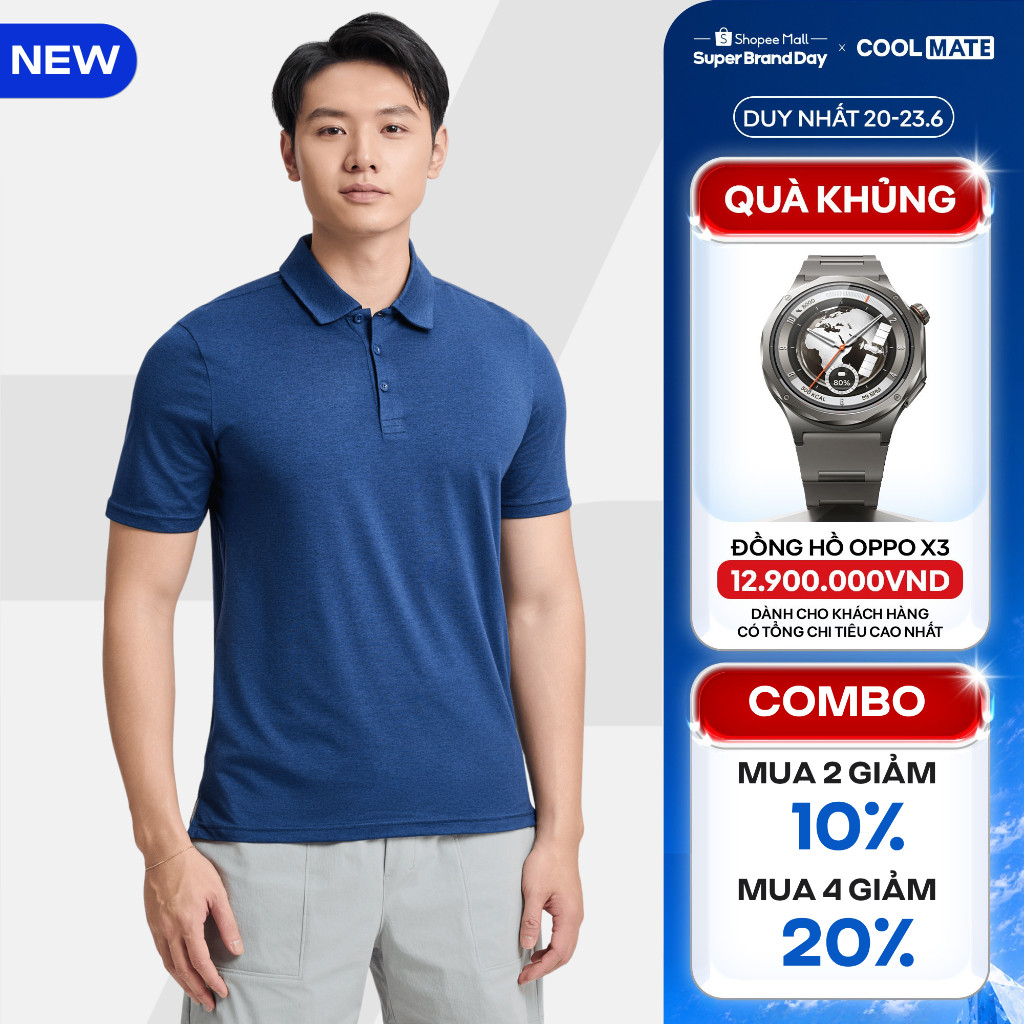 [MUA 4 GIẢM 20%]Áo Polo thể thao nam Quick Dry Active chống tia UV, siêu nhẹ, thấm hút, thoáng mát Coolmate