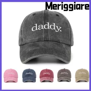 Cha MERIGGIARE. Mũ thêu, Mũ bóng chày Cotton giặt cổ điển, Mũ bóng chày thông thường có thể điều chỉnh thoáng khí thời trang của cha