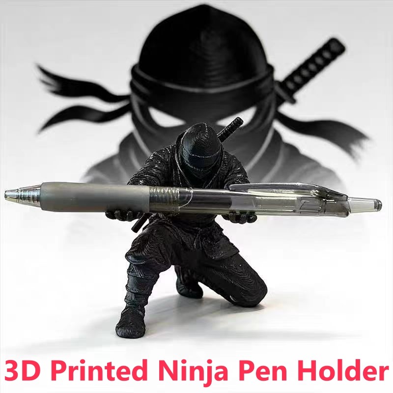Hộp đựng bút Ninja màu đen sáng tạo Hộp đựng văn phòng phẩm để bàn vui nhộn
