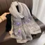 Khăn len lụa thêu tay hoa mộc lan mỏng phong cách Trung Quốc phù hợp với khăn choàng ngoài thanh lịch dài 6.21